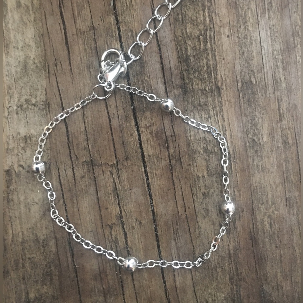 Silver Ball & Chain adjustable bracelet